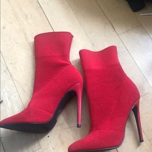 Never worn red sock booties